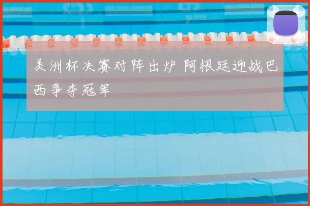 美洲杯决赛对阵出炉 阿根廷迎战巴西争夺冠军